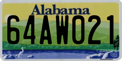 AL license plate 64AW021