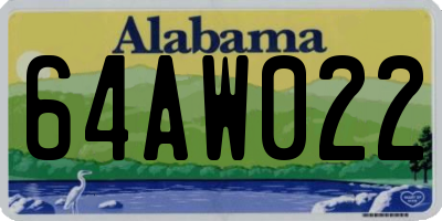 AL license plate 64AW022