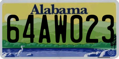 AL license plate 64AW023