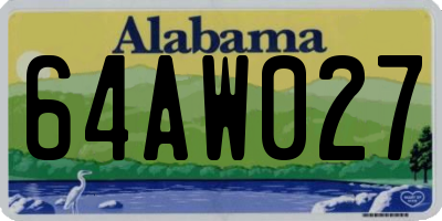 AL license plate 64AW027