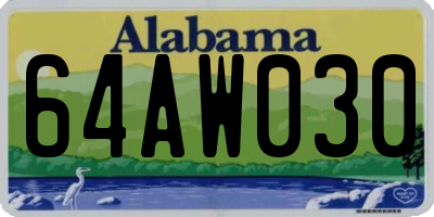 AL license plate 64AW030