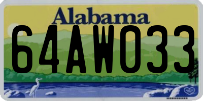 AL license plate 64AW033