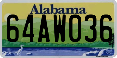 AL license plate 64AW036