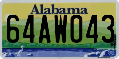 AL license plate 64AW043