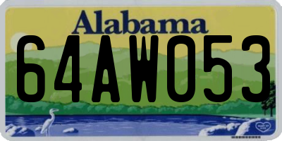 AL license plate 64AW053