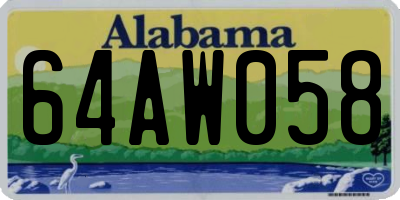AL license plate 64AW058