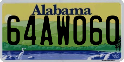 AL license plate 64AW060