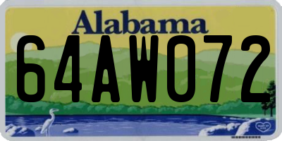 AL license plate 64AW072