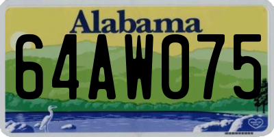 AL license plate 64AW075