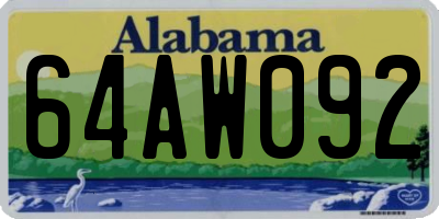 AL license plate 64AW092