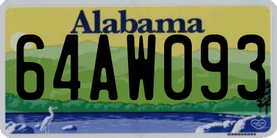 AL license plate 64AW093