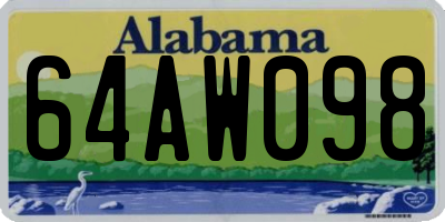 AL license plate 64AW098