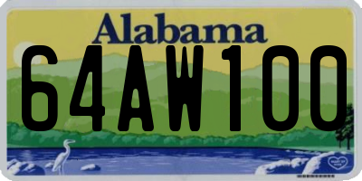 AL license plate 64AW100