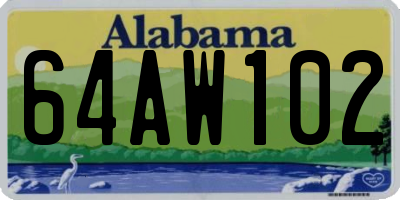 AL license plate 64AW102