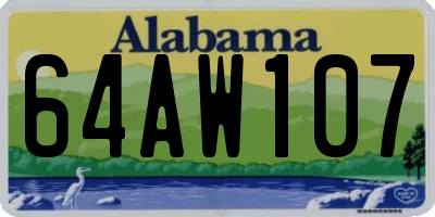 AL license plate 64AW107