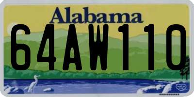AL license plate 64AW110