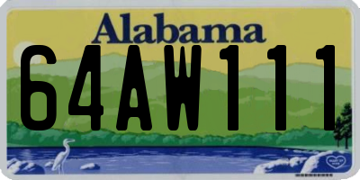 AL license plate 64AW111