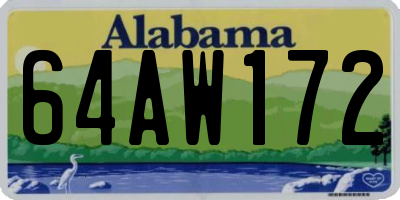 AL license plate 64AW172