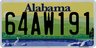 AL license plate 64AW191