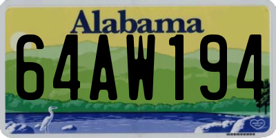 AL license plate 64AW194
