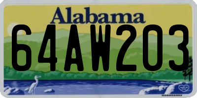 AL license plate 64AW203