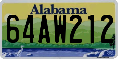 AL license plate 64AW212