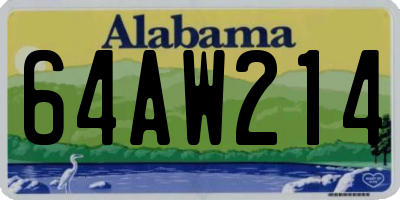 AL license plate 64AW214
