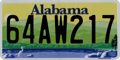 AL license plate 64AW217