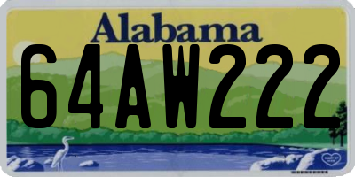 AL license plate 64AW222