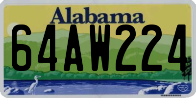 AL license plate 64AW224