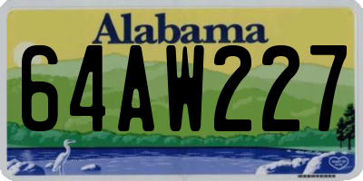 AL license plate 64AW227