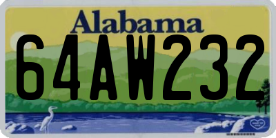 AL license plate 64AW232