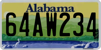 AL license plate 64AW234