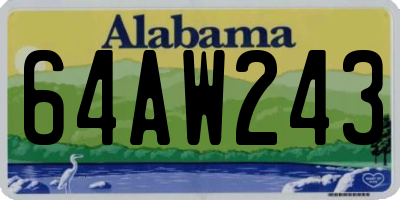 AL license plate 64AW243