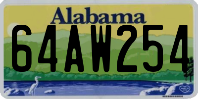 AL license plate 64AW254