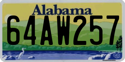 AL license plate 64AW257