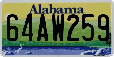 AL license plate 64AW259