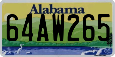 AL license plate 64AW265