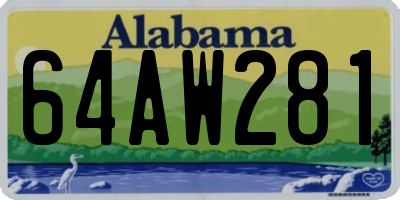 AL license plate 64AW281