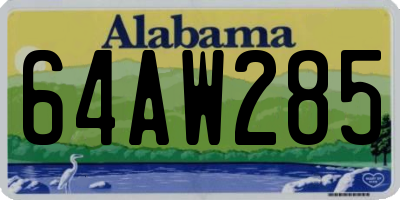 AL license plate 64AW285