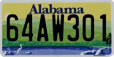 AL license plate 64AW301