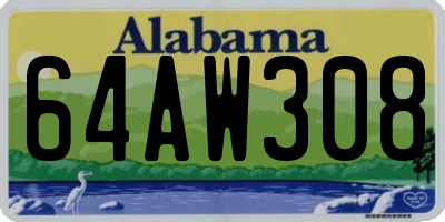 AL license plate 64AW308