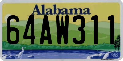 AL license plate 64AW311