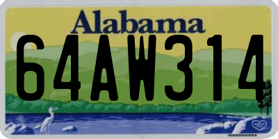 AL license plate 64AW314