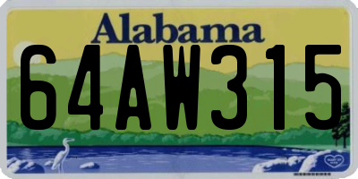 AL license plate 64AW315