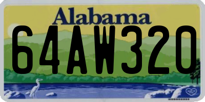 AL license plate 64AW320