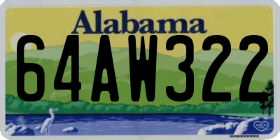 AL license plate 64AW322