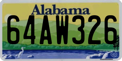 AL license plate 64AW326