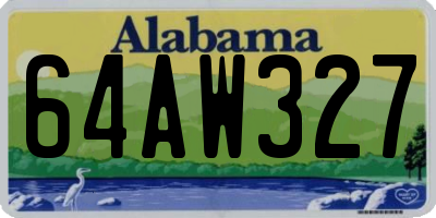 AL license plate 64AW327