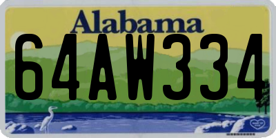 AL license plate 64AW334